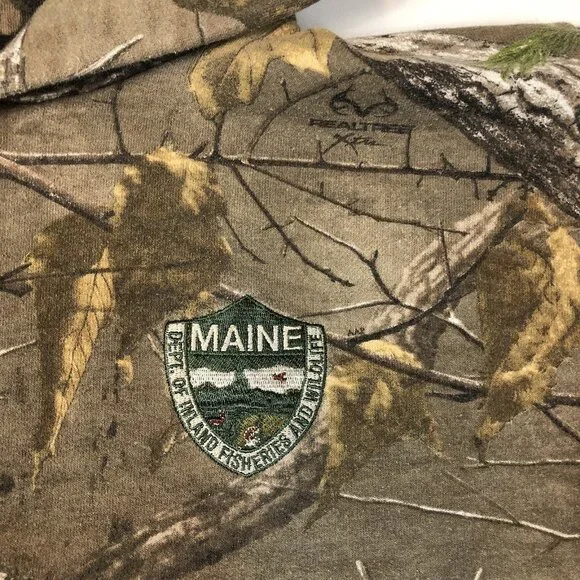 Maine Dept Inland Fisheries & Hunting Russell Realtree Camo Hoodie Size Small - Picture 4 of 8